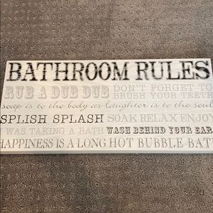 Bathroom wall sign